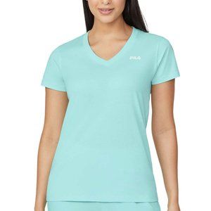 NWoT FILA Women's Short Sleeve V-Neck Activewear T-Shirt Blue Size S $40 Z1011